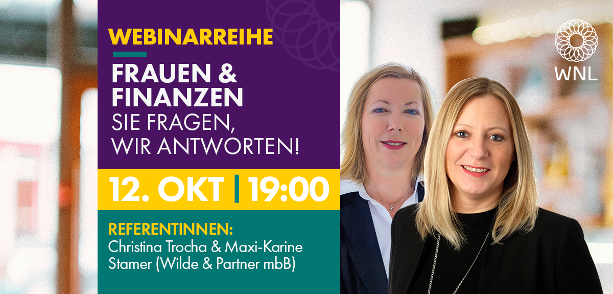 Webinarreihe „Frauen & Finanzen“: Sie fragen, wir antworten!