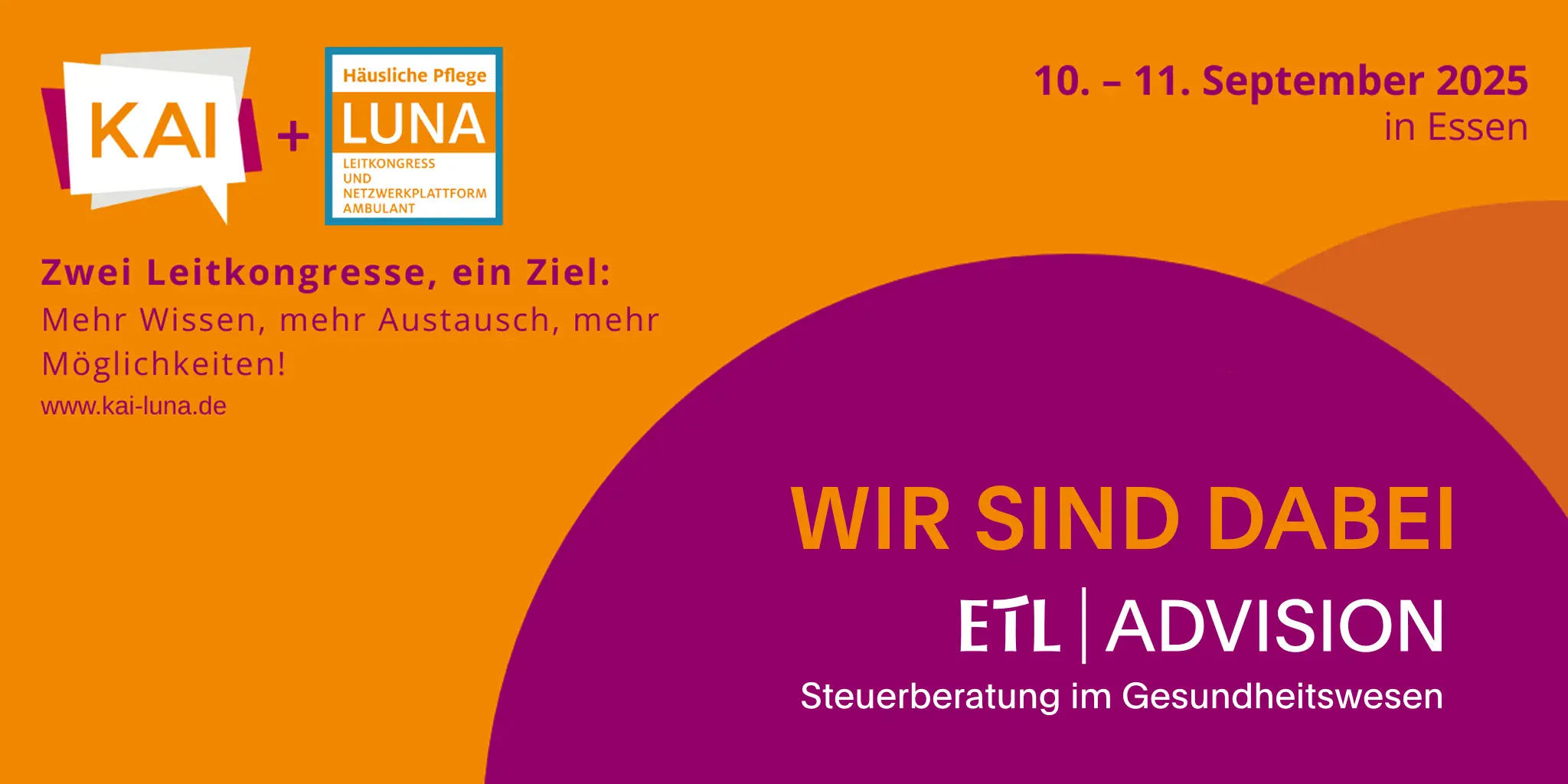 Zwei Kongresse, ein Ziel: LUNA und KAI zusammen für eine starke Pflegezukunft